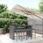 Voir la diapositive 1 : VIDAXL Ensemble de bar de jardin 9 pcs avec coussins gris poly rotin