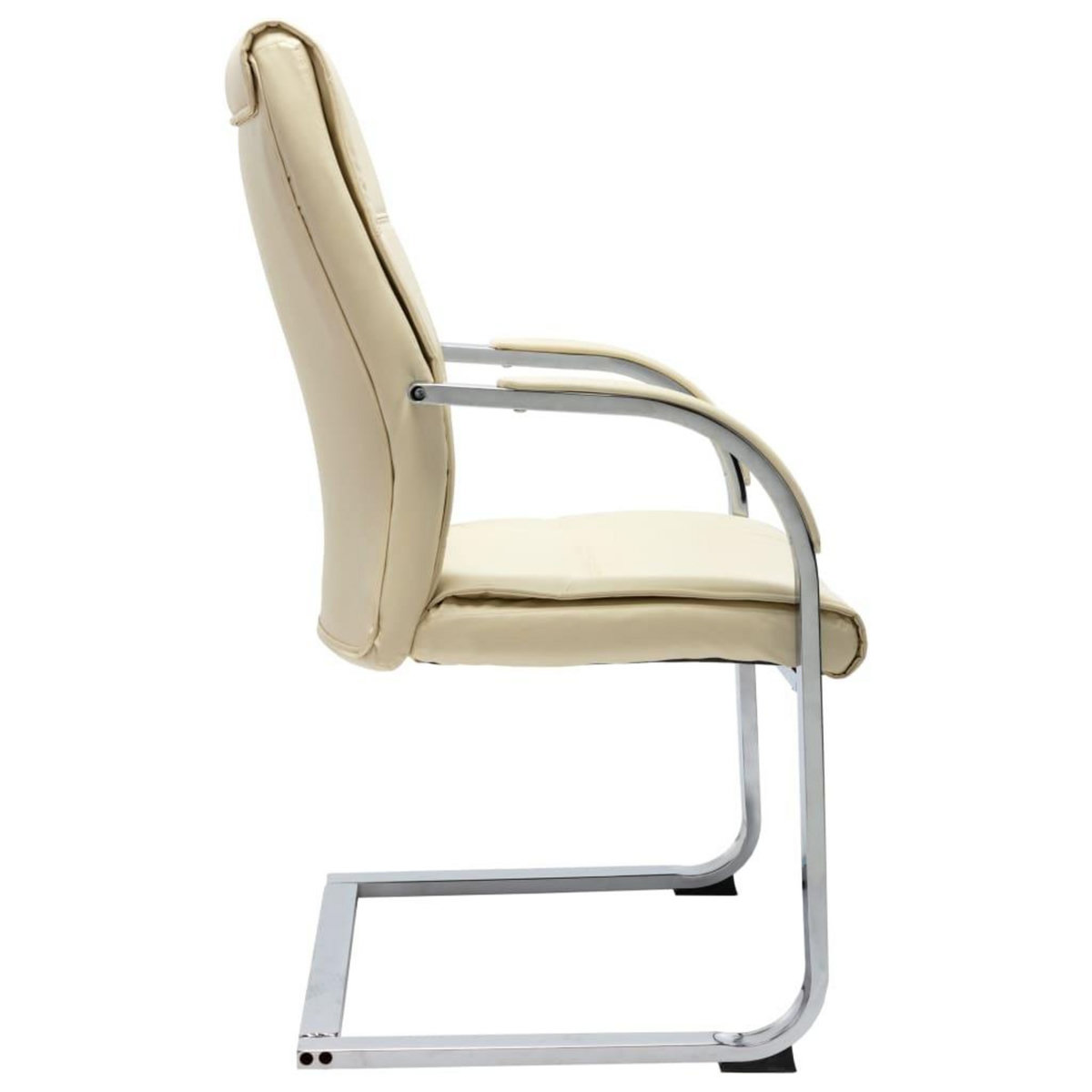 VIDAXL Chaise de bureau cantilever Creme Similicuir