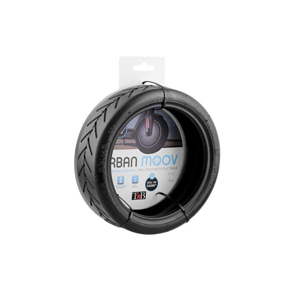 TNB Pneu, roue et chambre à air vélo Tnb URBAN MOOV Pneu 8,5 pour trottinette electrique noir