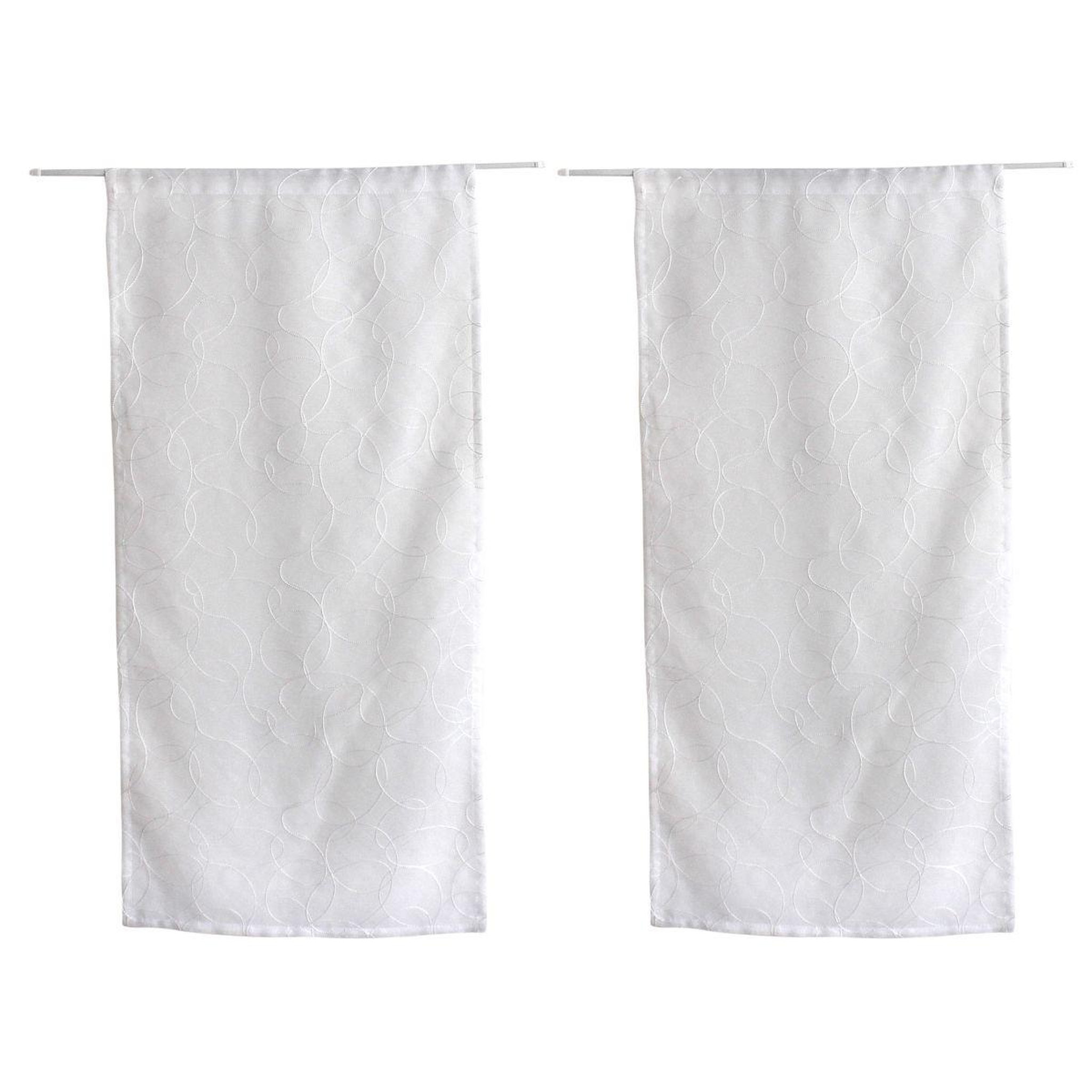 Voir la diapositive 3 : ENJOY HOME Paire de voilages bordés  galet  60x120cm blanc