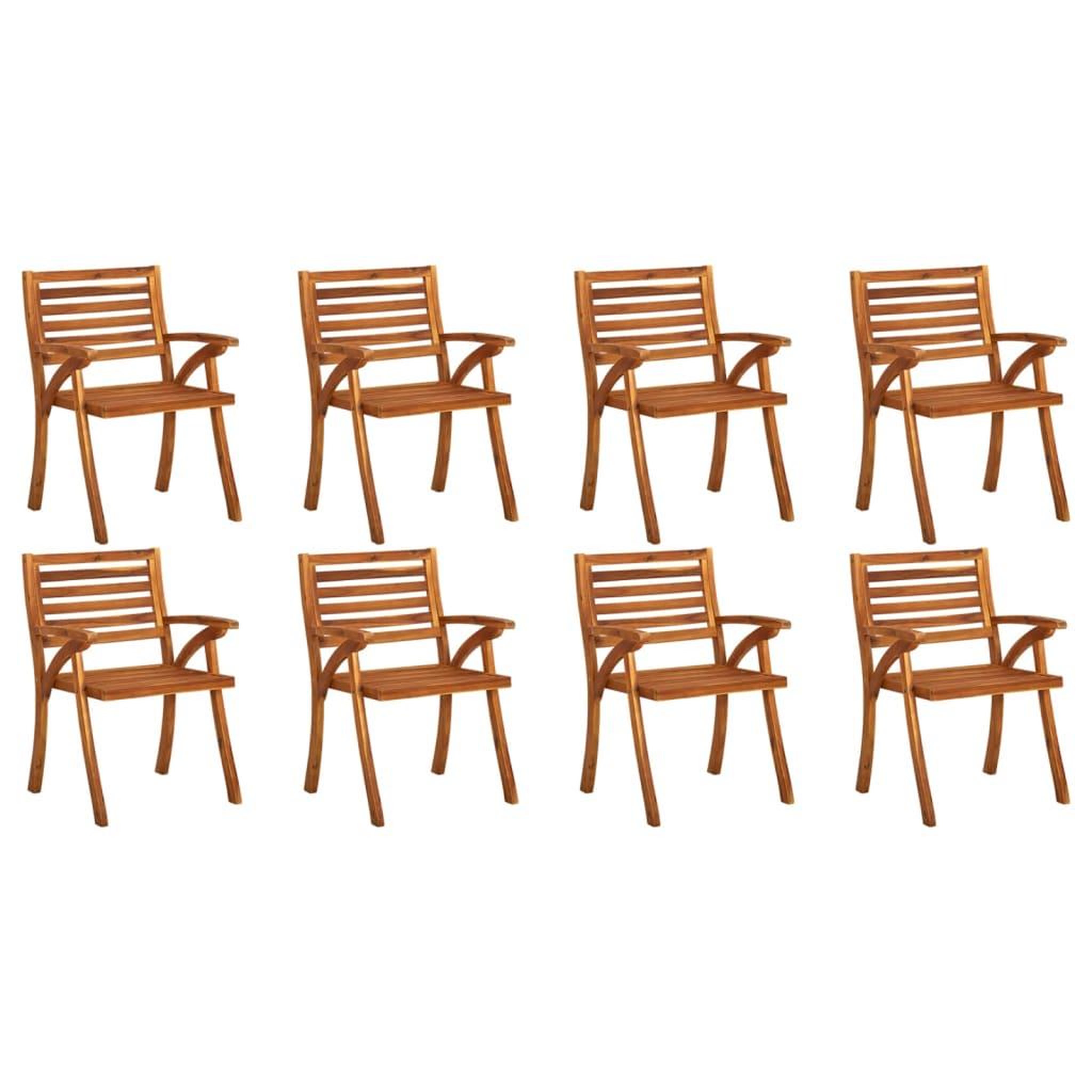 Voir la diapositive 2 : VIDAXL Chaises de jardin avec coussins lot de 8 Bois d'acacia solide