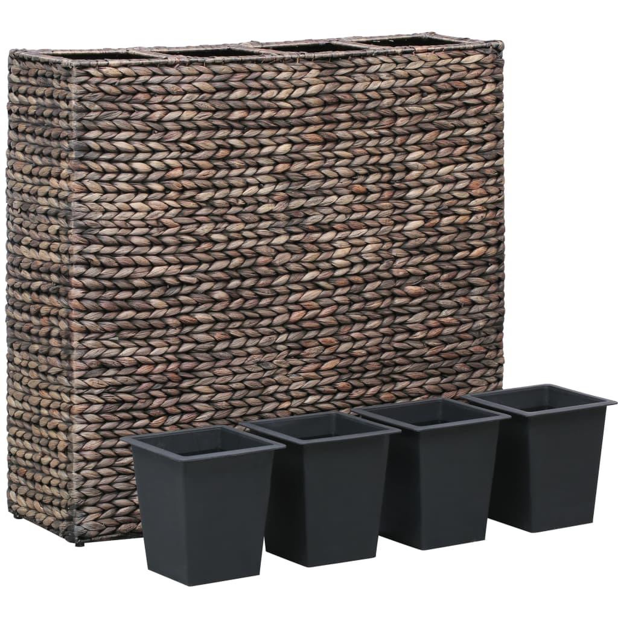 Voir la diapositive 2 : VIDAXL Lit sureleve avec 4 pots Jacinthe d'eau Marron