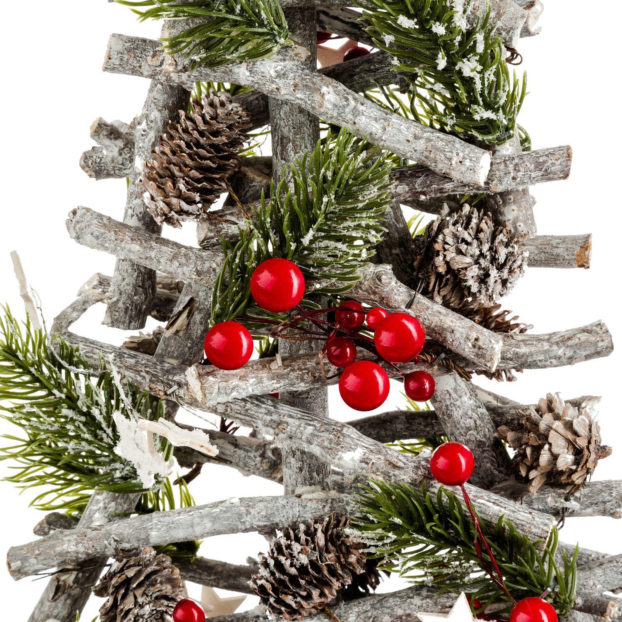 Voir la diapositive 2 : FEERIC LIGHT & CHRISTMAS Sapin de noël avec pieds en branches - 23 x 60 cm - vert