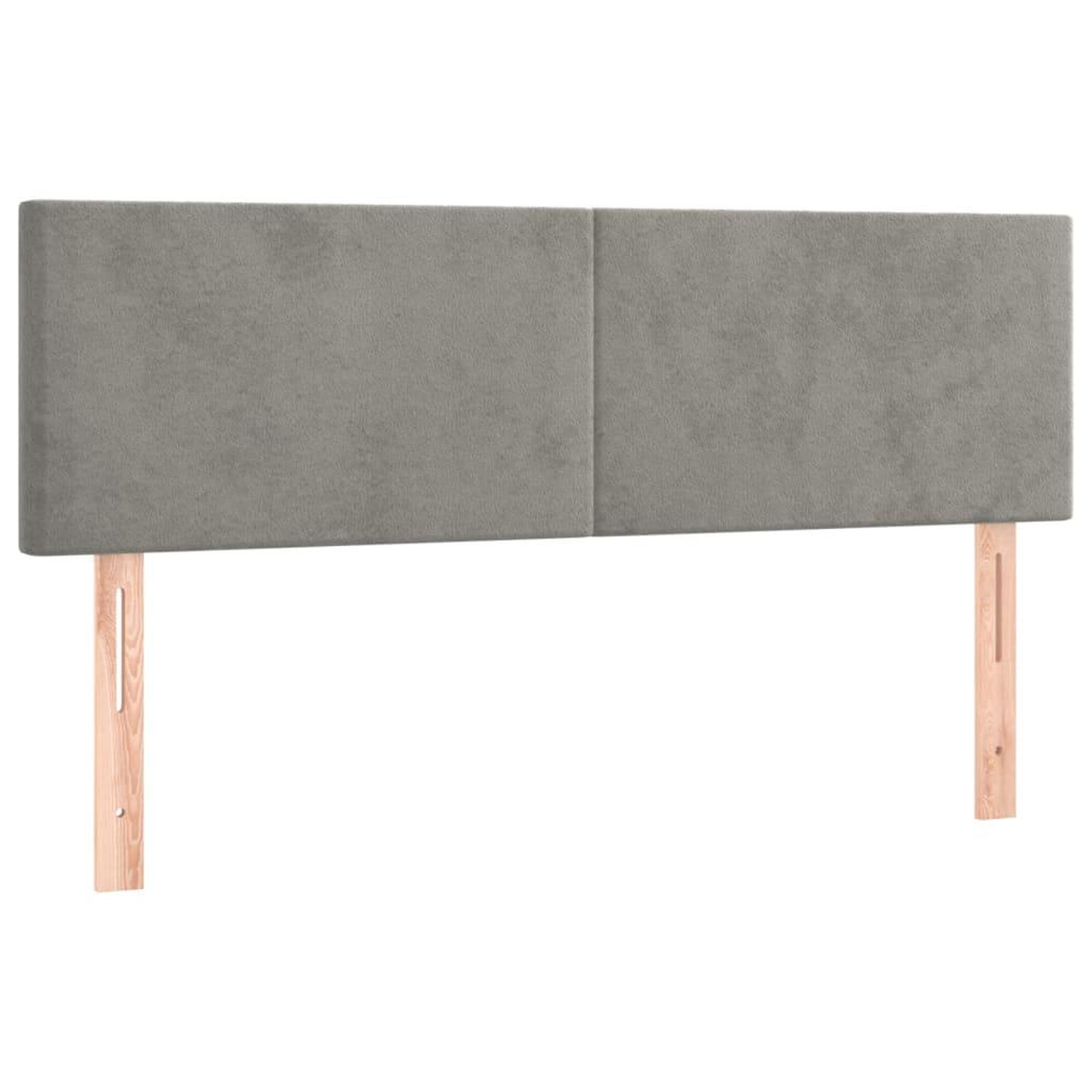 Voir la diapositive 4 : VIDAXL Tete de lit a LED Gris clair 144x5x78/88 cm Velours