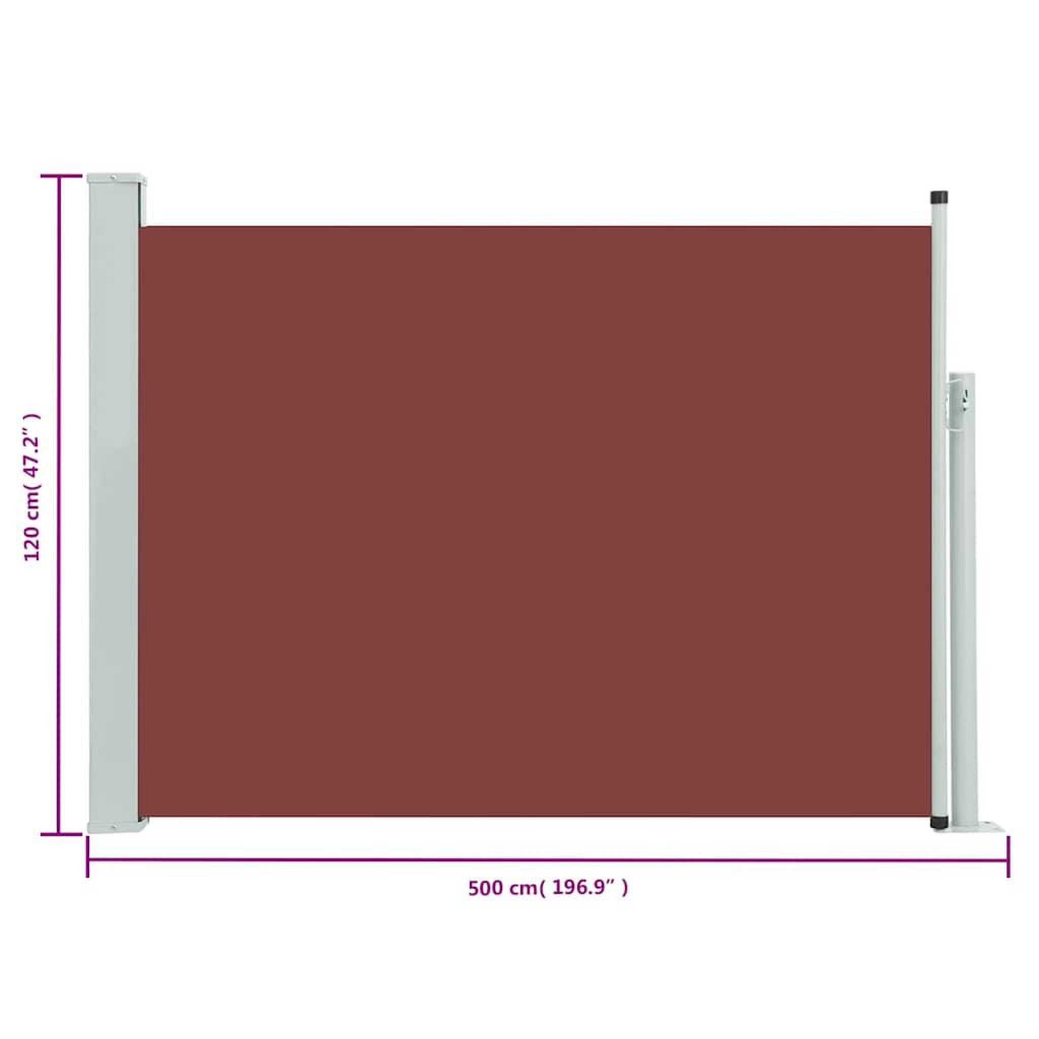 Voir la diapositive 6 : VIDAXL Auvent lateral retractable de patio 120x500 cm Marron