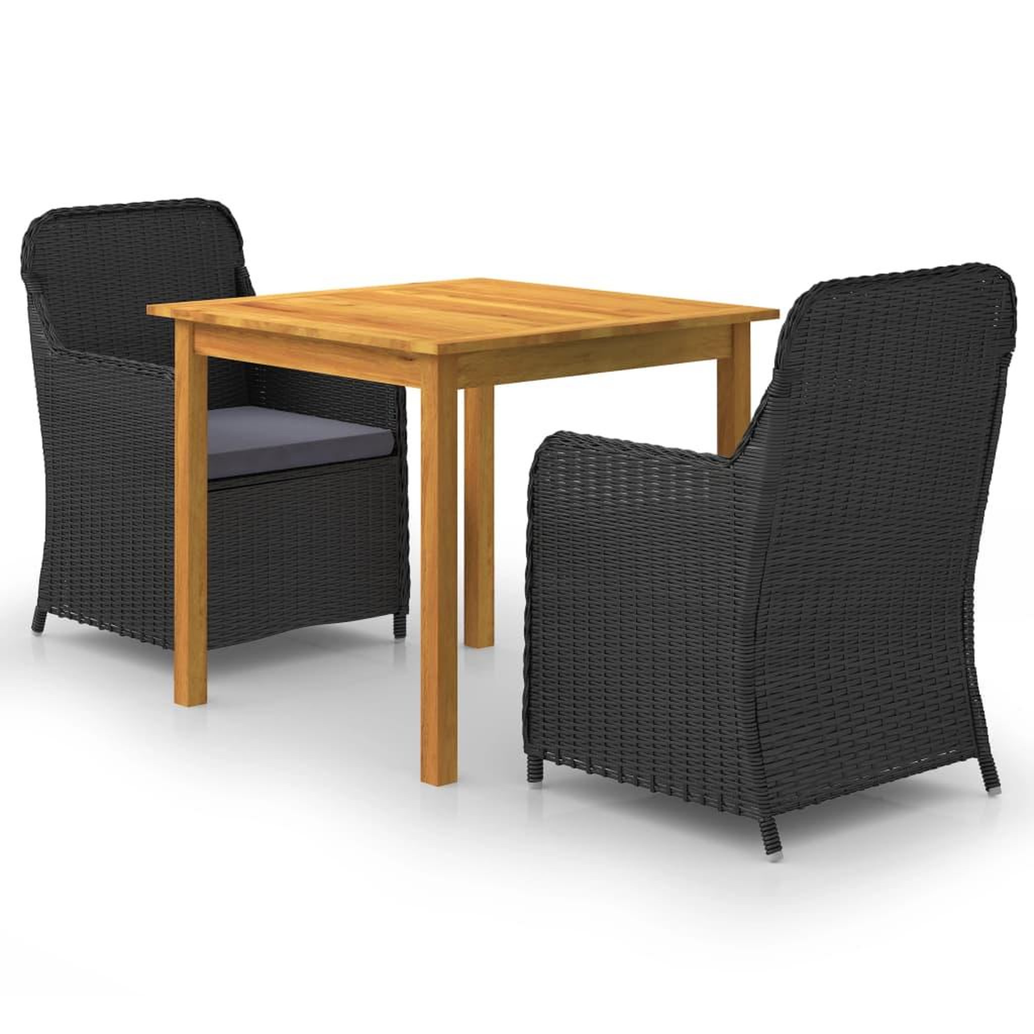 Voir la diapositive 1 : VIDAXL Ensemble a manger de jardin 3 pcs Noir