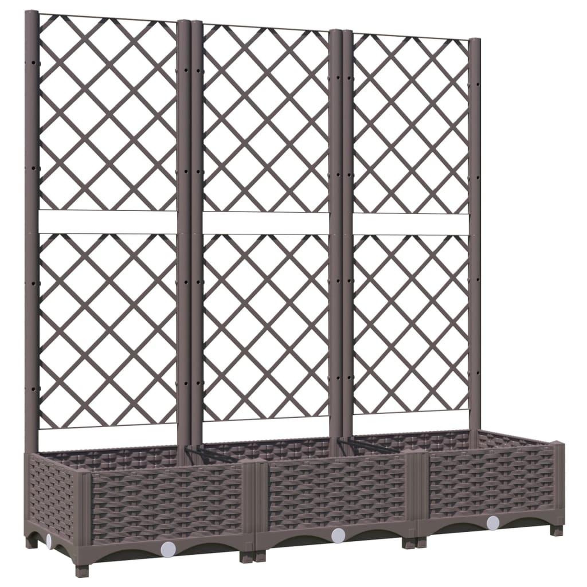 Voir la diapositive 2 : VIDAXL Jardiniere avec treillis Marron 120x40x121,5 cm PP