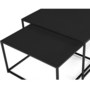Voir la diapositive 4 : ID MARKET Lot de 2 tables basses gigognes DAVIS 60/70 en métal noir mat design industriel