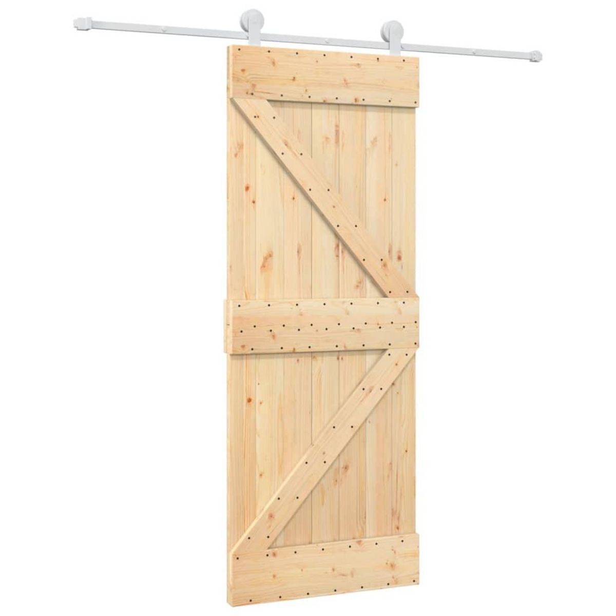 VIDAXL Porte coulissante et kit de quincaillerie 80x210 cm pin massif