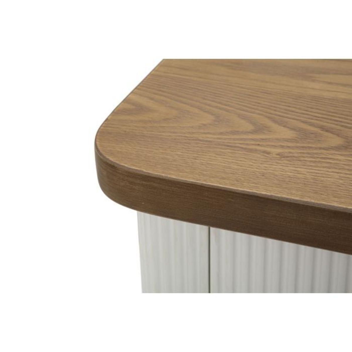 Paris Prix Table de Chevet en Bois  Tolosa  62cm Blanc & Naturel