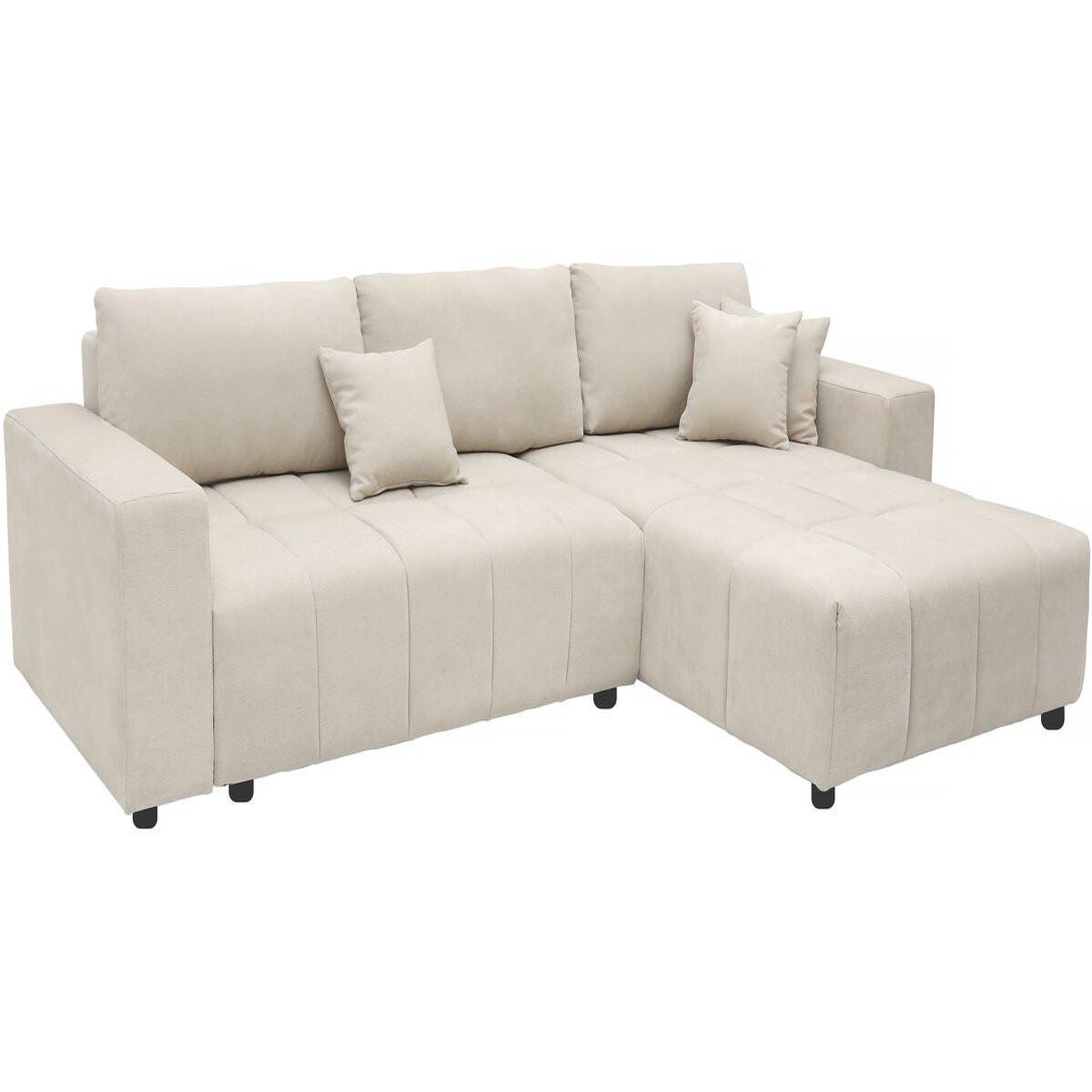 Habitat et Jardin Canapé d'angle convertible style bubble tissu chenille  george  4 places - beige