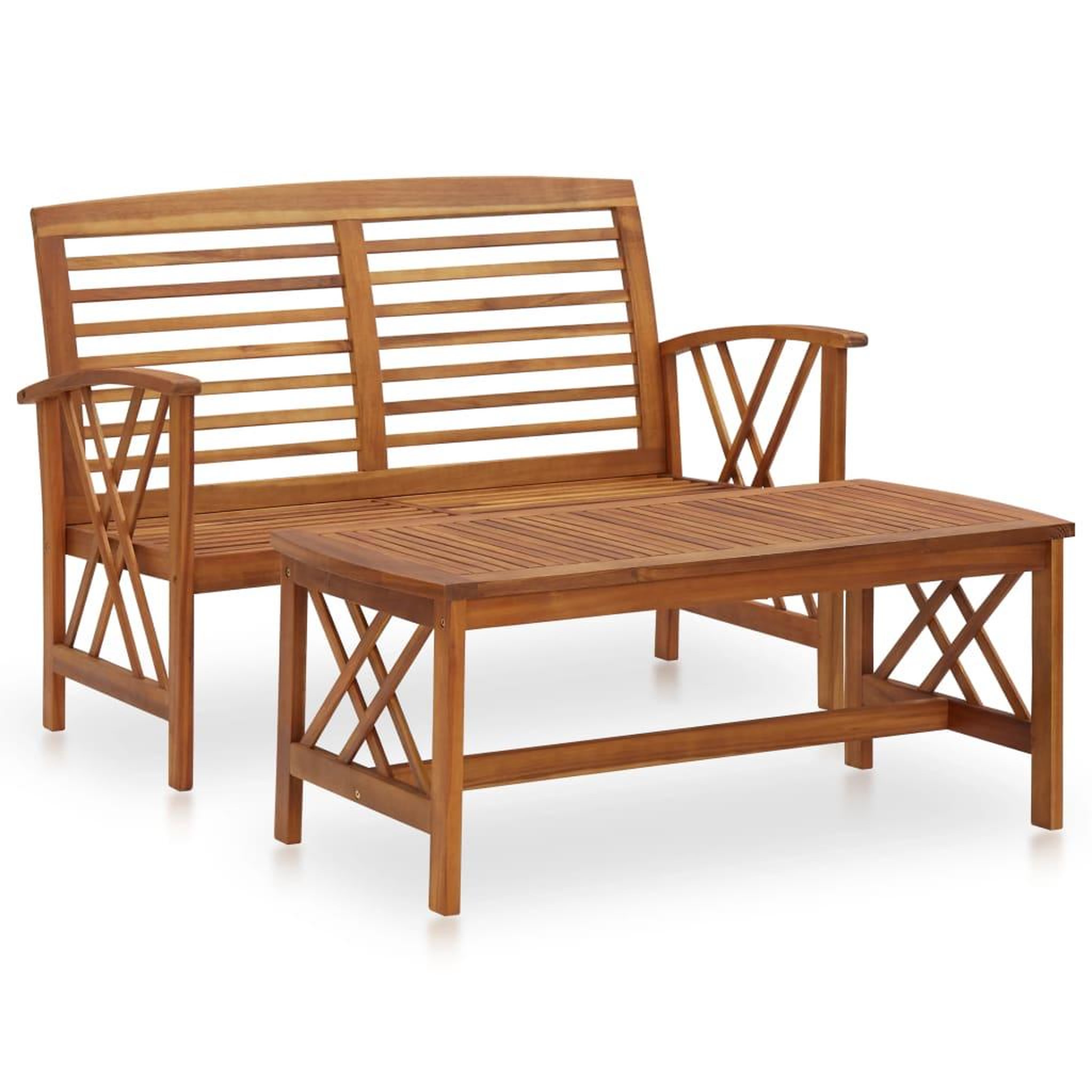 Voir la diapositive 1 : VIDAXL Salon de jardin 2 pcs Bois d'acacia solide
