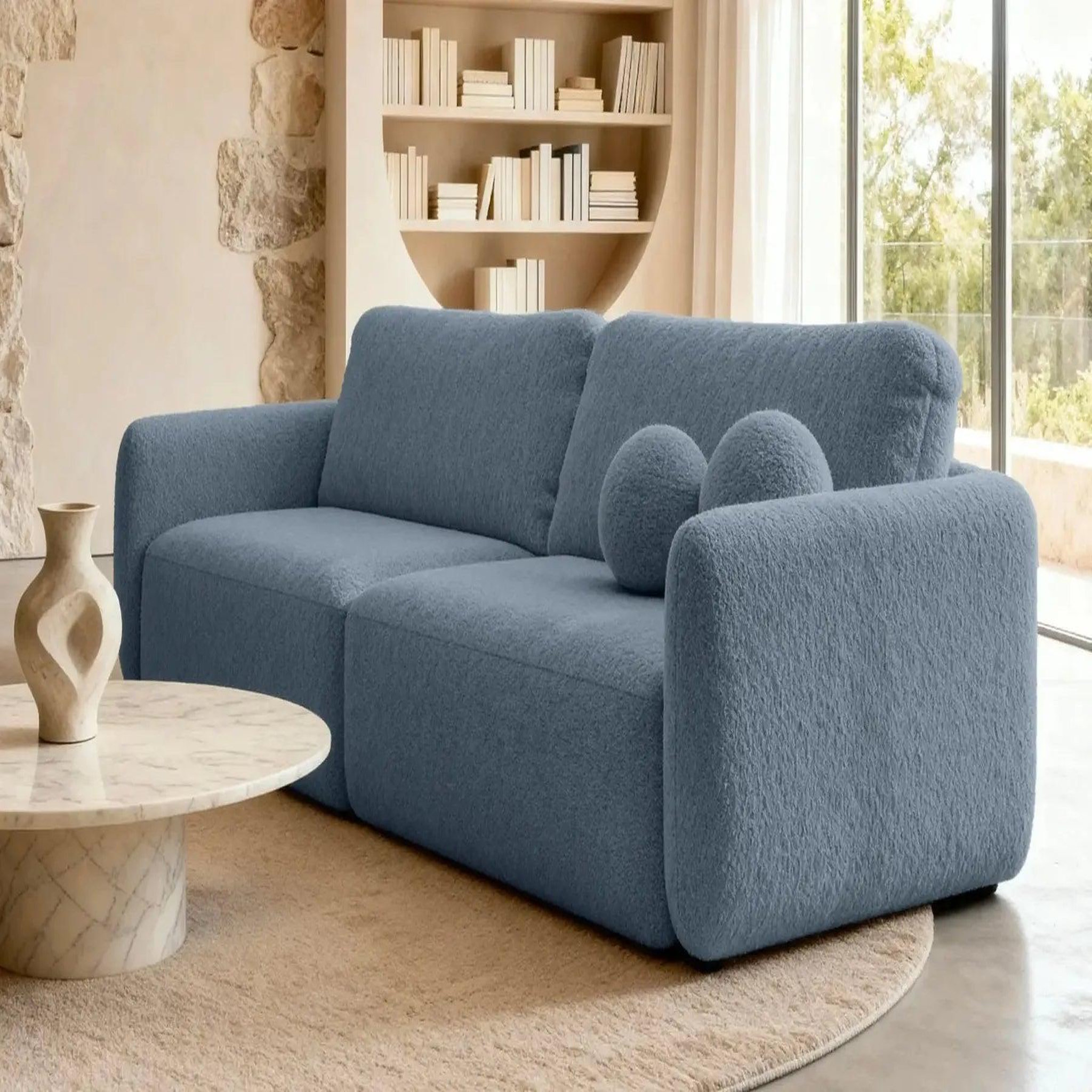 Voir la diapositive 6 : CASANOVA PARIS Gigi - canapé droit convertible tissu bouclette