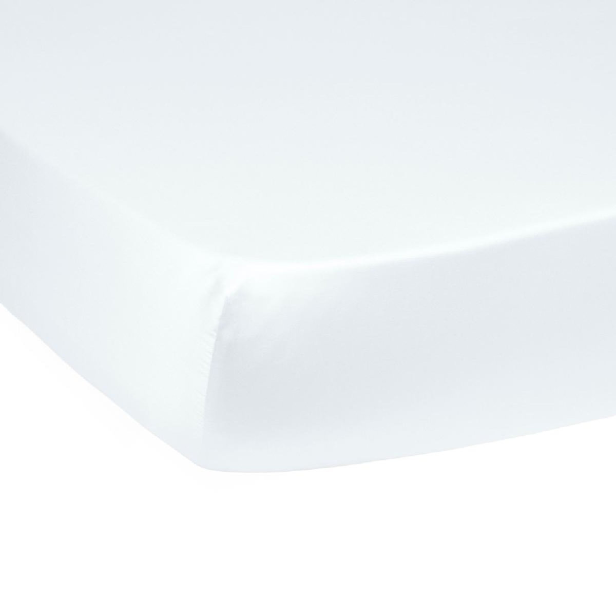 DODO Drap housse Grand bonnet Harmonie Satin de coton coloris Blanc