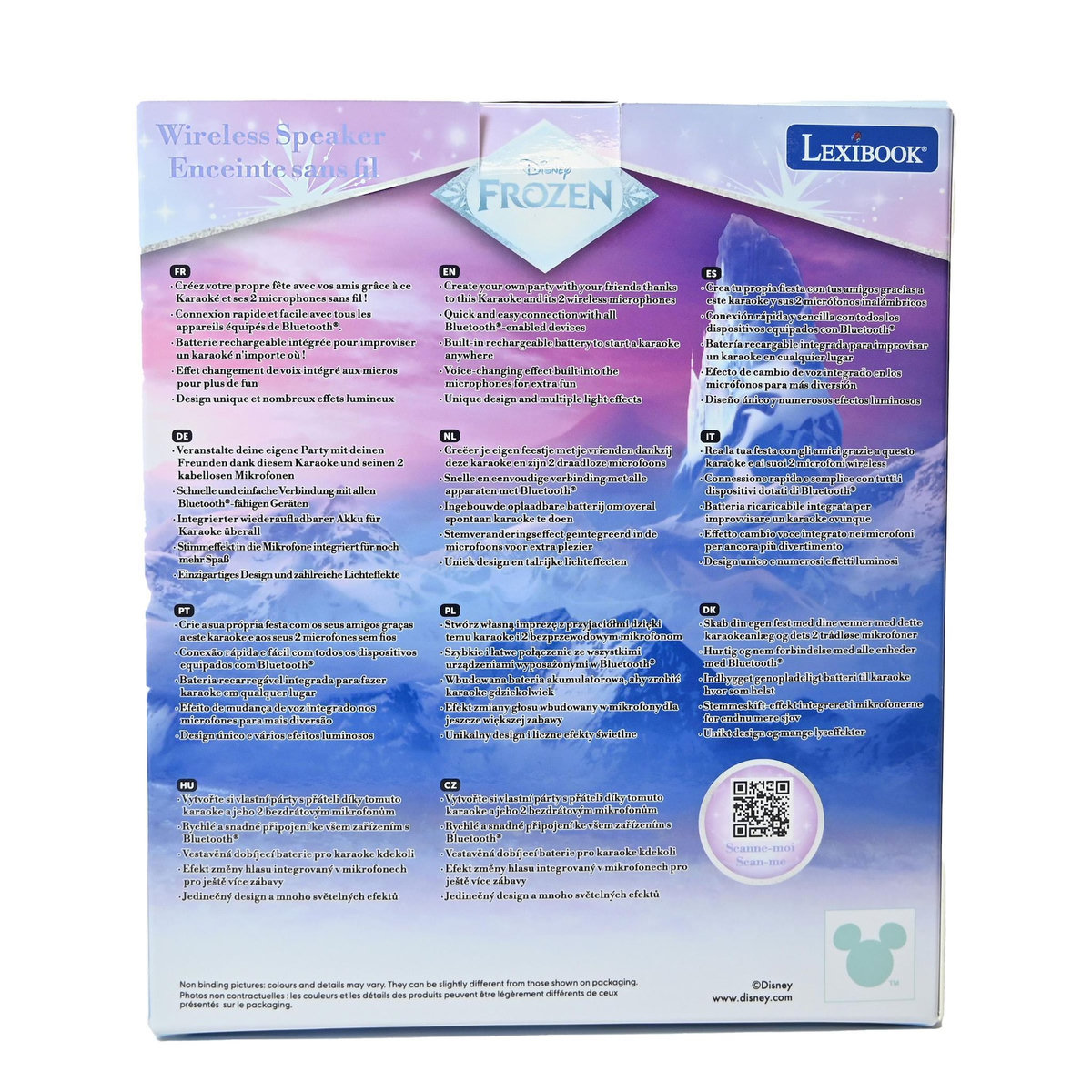 Lexibook La Reine des Neiges Karaoke Bluetooth Stitch avec 2 micros sans fil