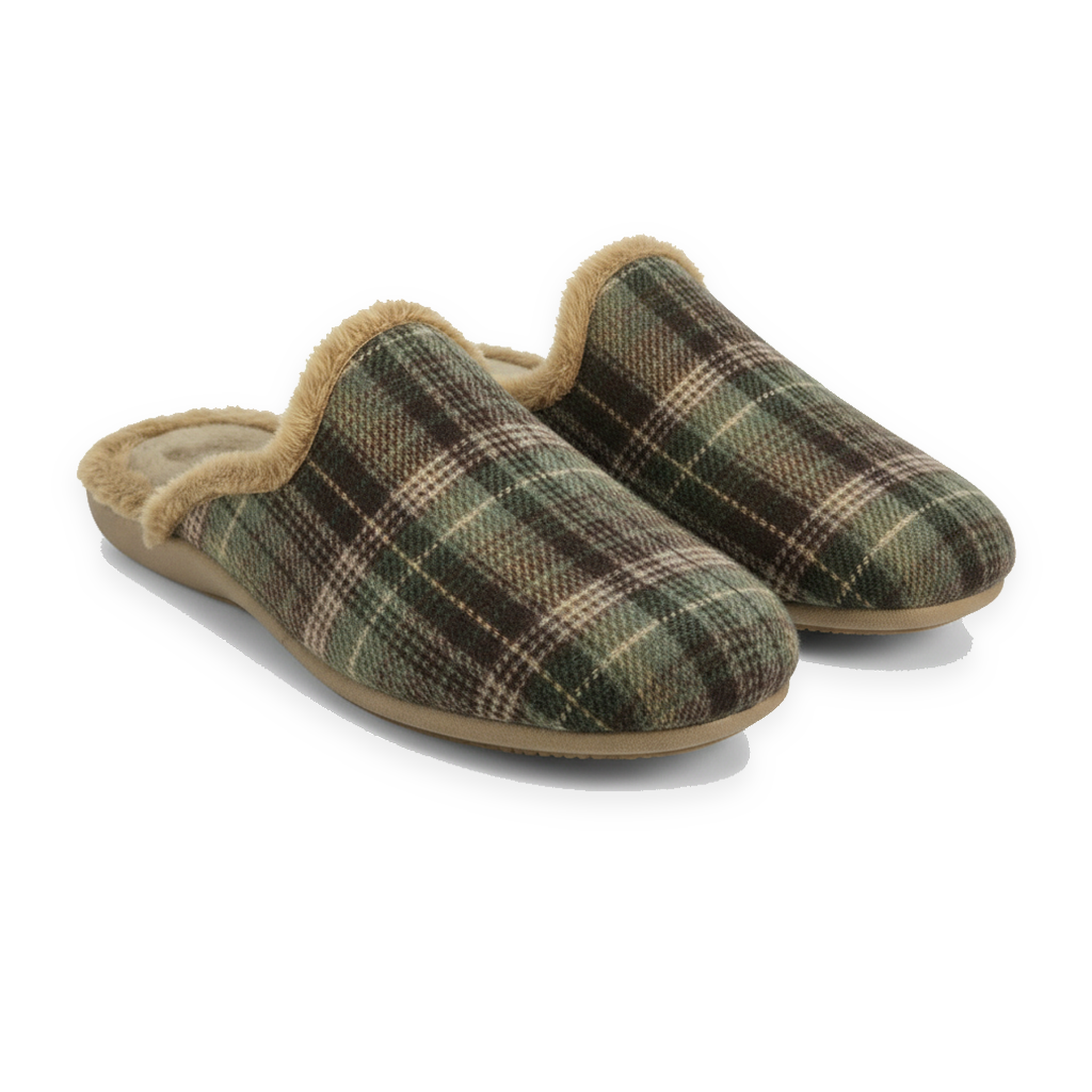 Voir la diapositive 3 : OZABI Ozabi pantoufles mules homme fabriquées en espagne, tige jacquard écossais