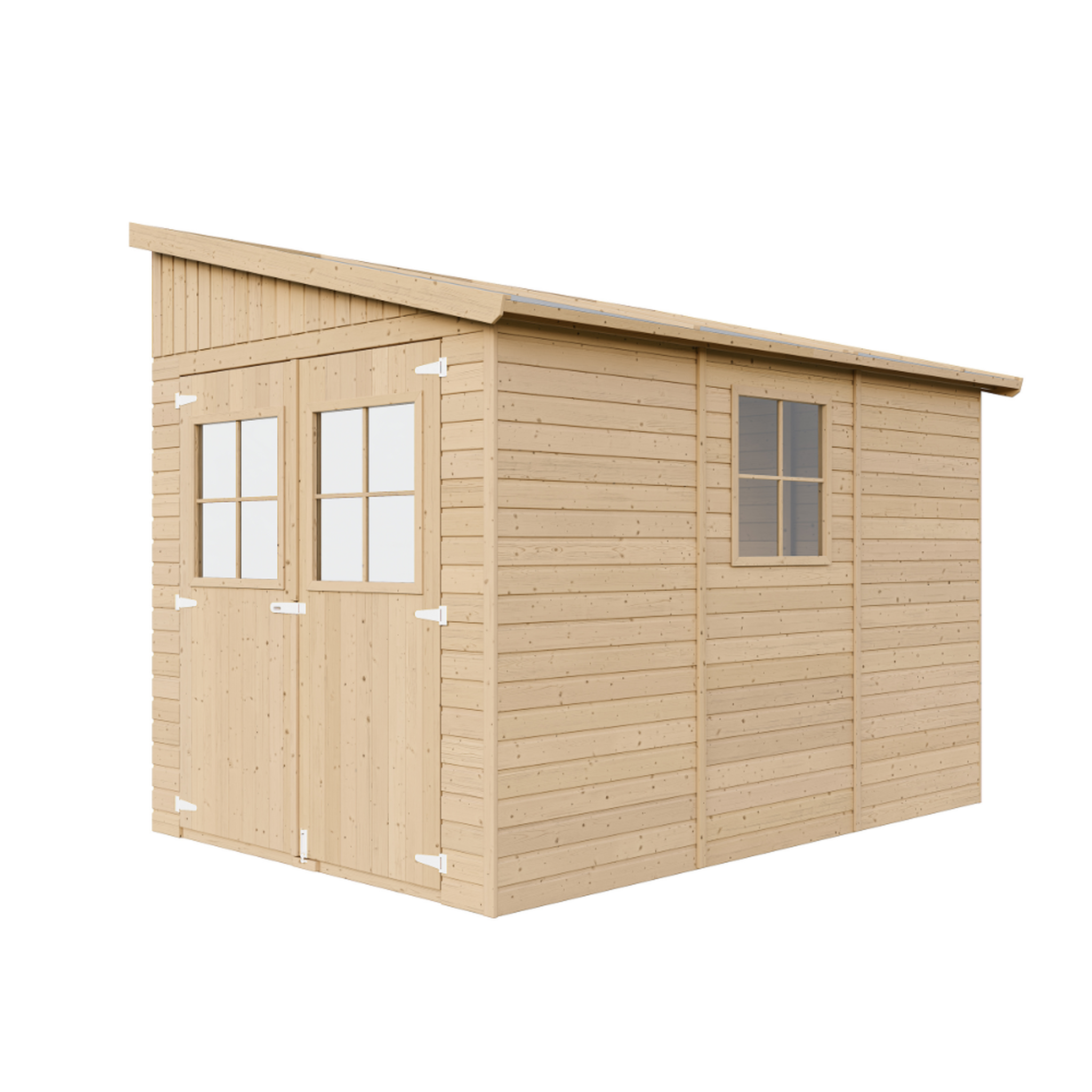 TIMBELA Abri de Jardin en Bois sans paroi latérale avec les planchers imprégné - 6 m2 M339+M339G