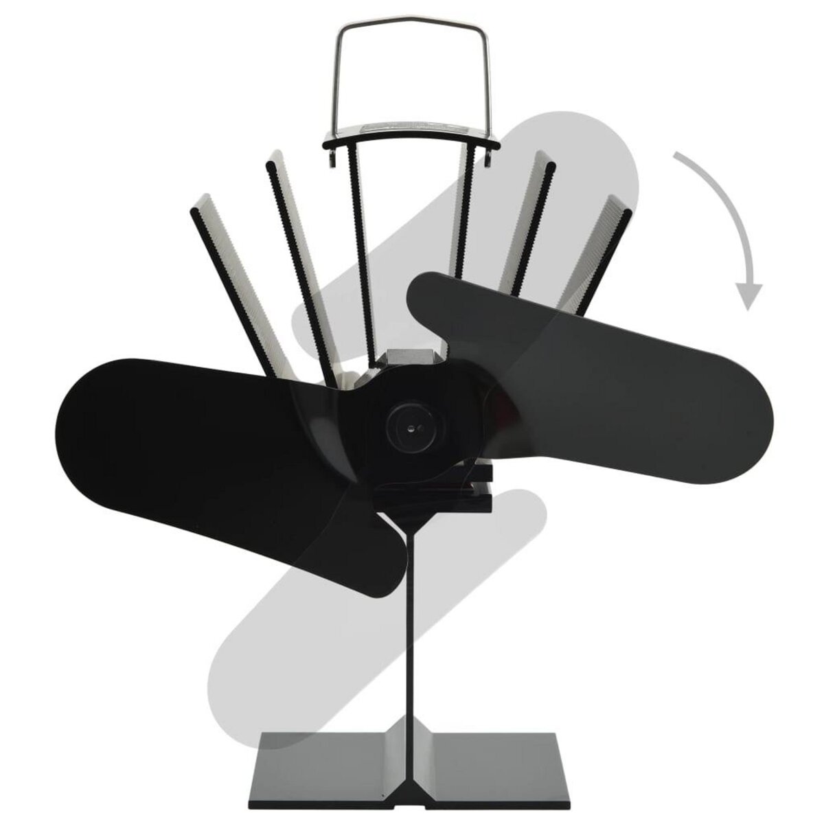 VIDAXL Ventilateur de poele alimente par chaleur 2 pales Noir