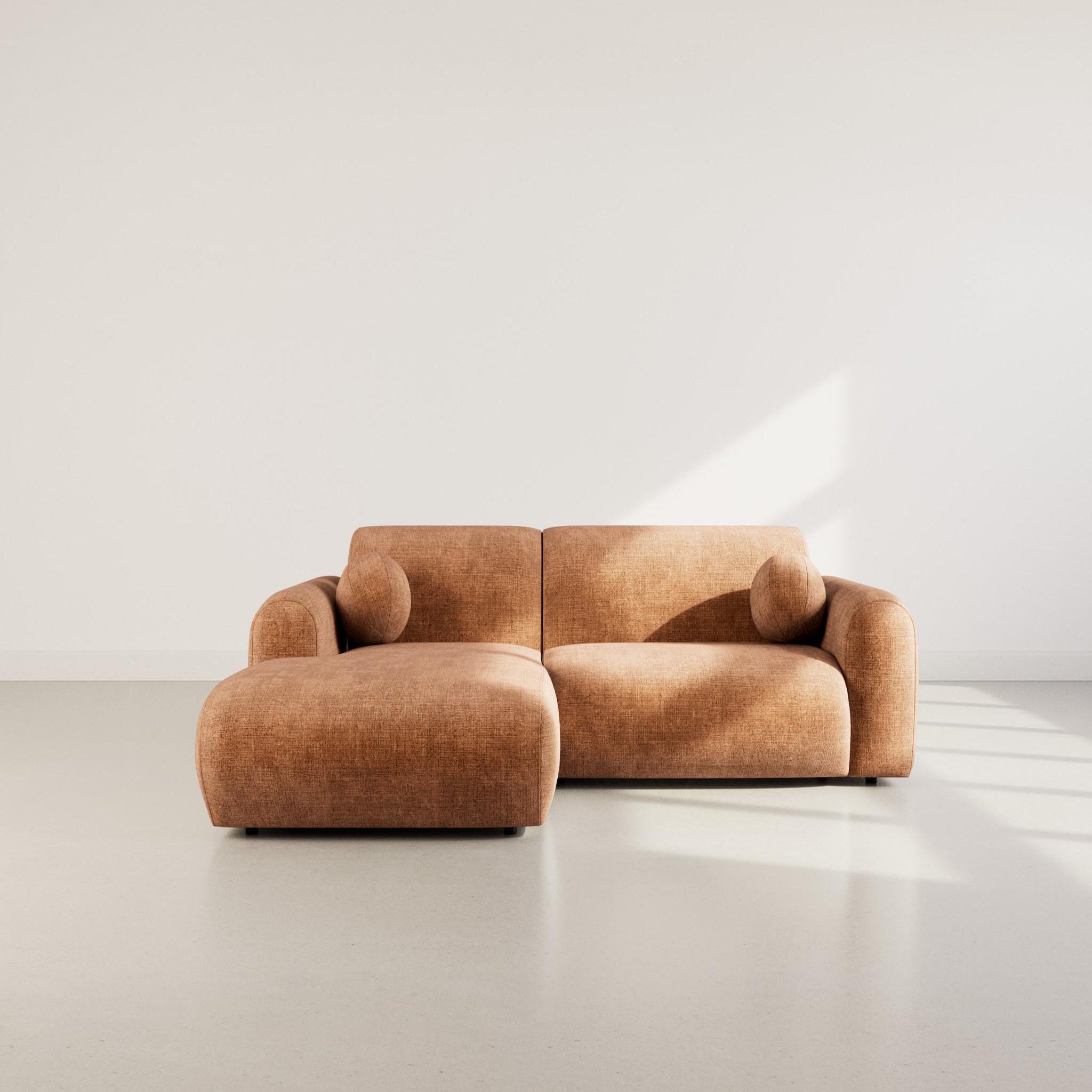 Voir la diapositive 2 : BEST MOBILIER Louise - canapé d'angle gauche 4 places en velours texturé