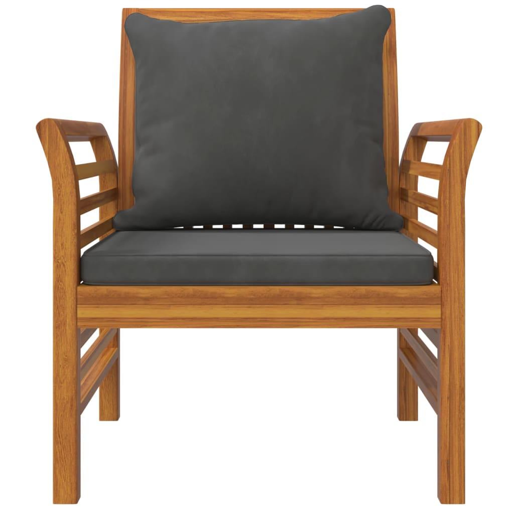Voir la diapositive 5 : VIDAXL Chaises de canape coussins gris fonce lot de 2 acacia massif