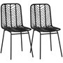 Voir la diapositive 1 : HOMCOM Lot de 2 chaises de jardin style colonial piètement acier résine tressée aspect rotin noir