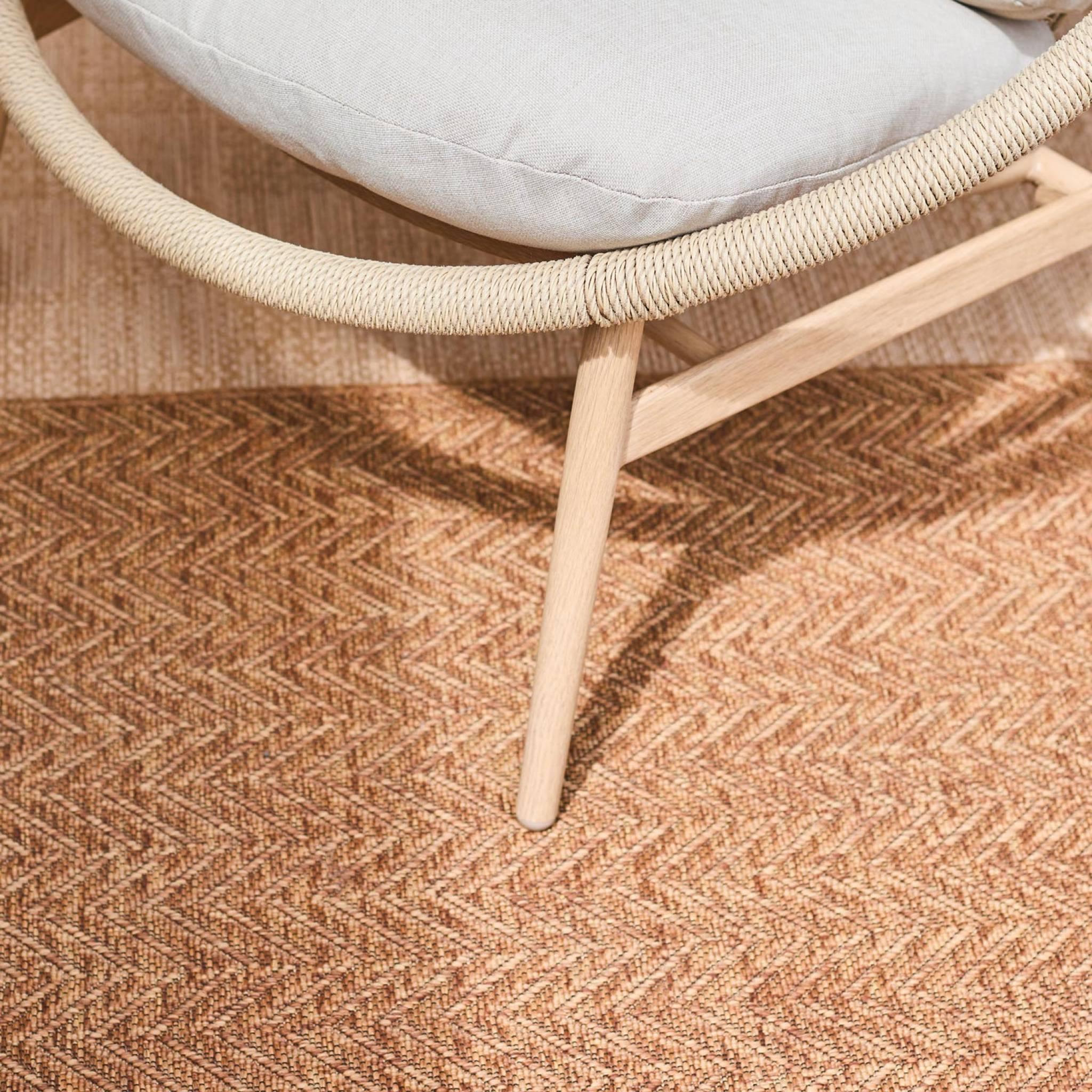 Voir la diapositive 6 : SWEEEK Set de 2 fauteuils de jardin avec table acier et rotin beige. 79x92x79cm - Narola