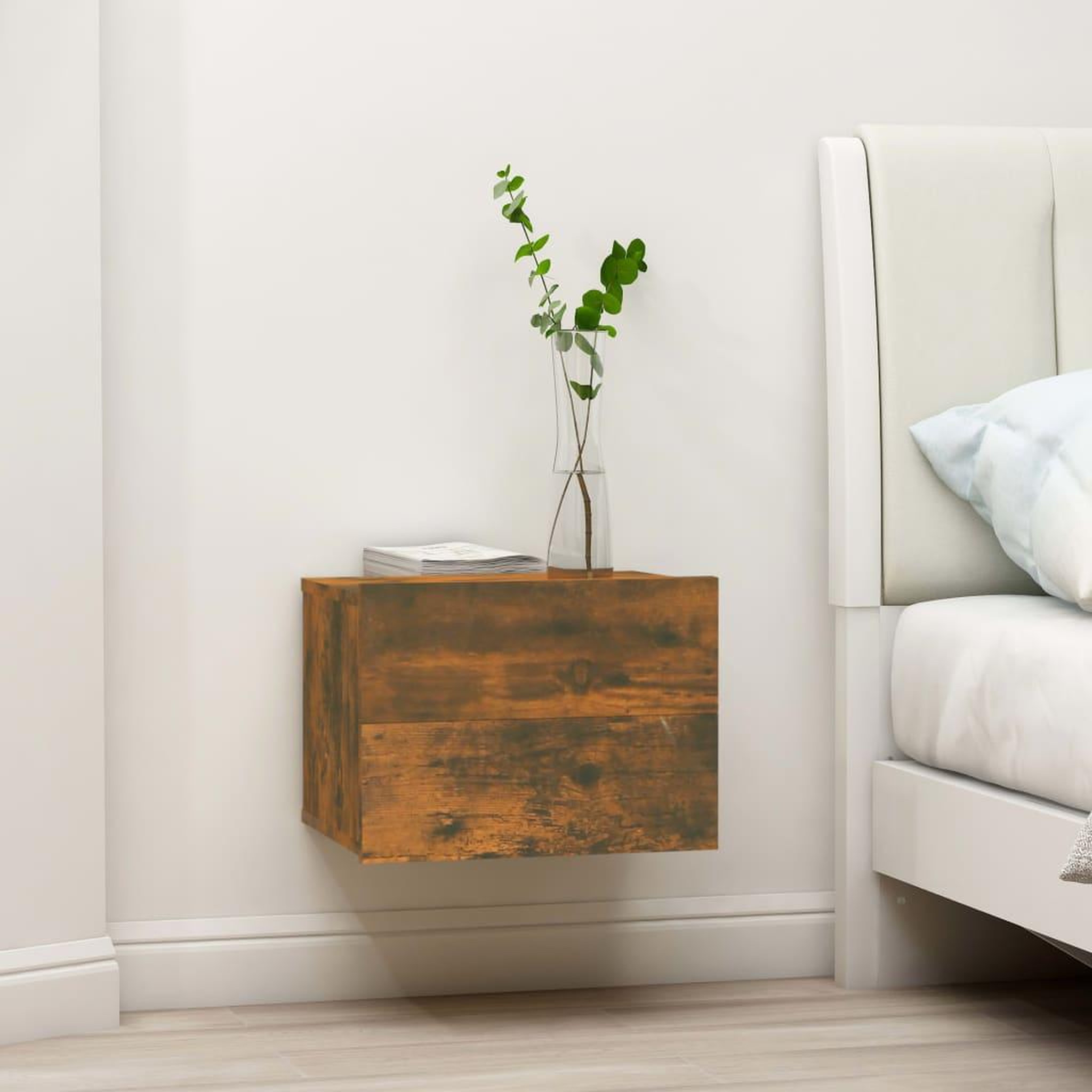 Voir la diapositive 1 : VIDAXL Tables de chevet 2 pcs Chene fume 40x30x30 cm Bois d'ingenierie