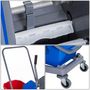 Voir la diapositive 6 : HOMCOM Chariot de lavage chariot de nettoyage professionnel presse à mâchoire 2 seaux 25 L 73L x 45l x 92H cm plastique gris bleu rouge