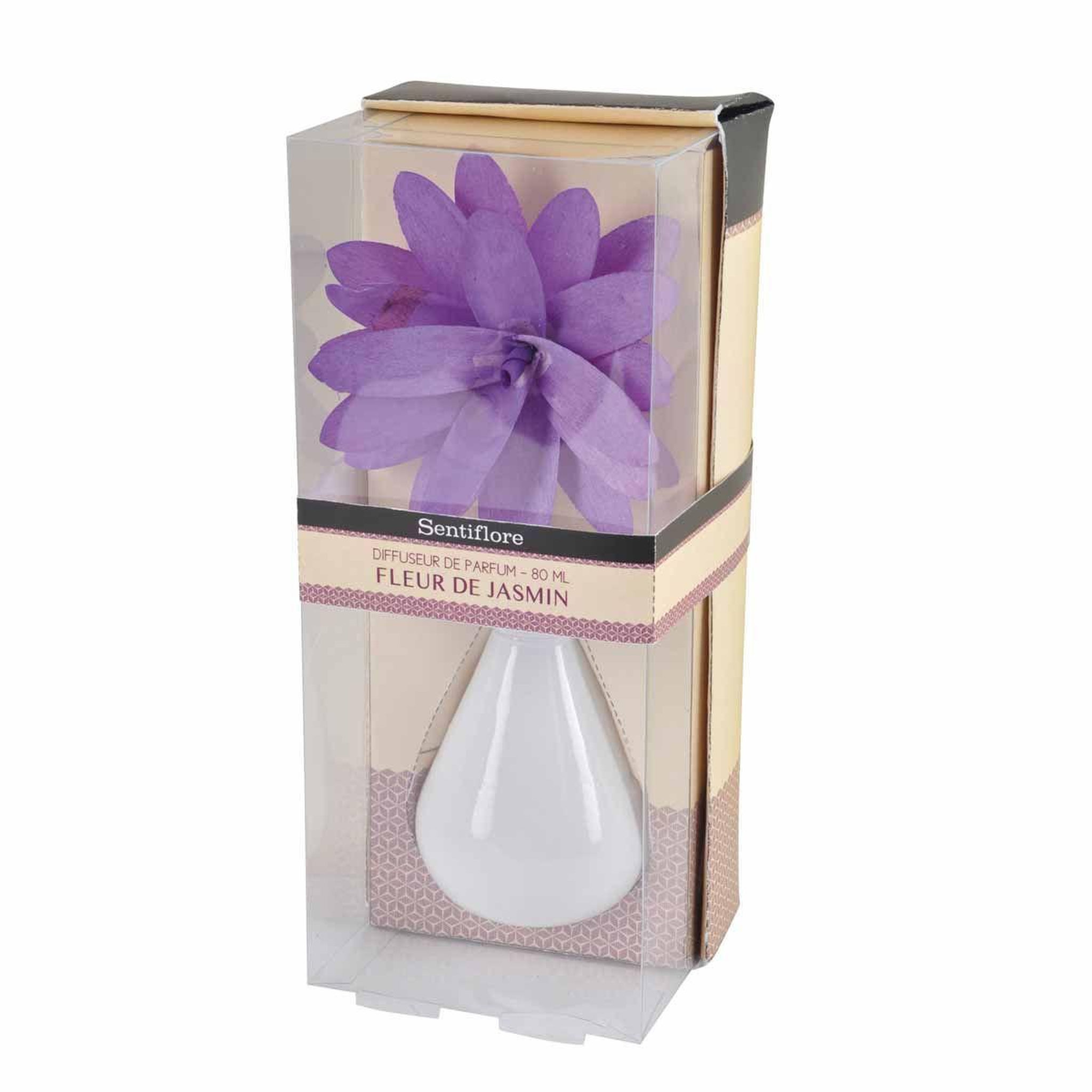 HOMEA Diffuseur de Parfum  Tige Fleur  80ml Jasmin Muguet