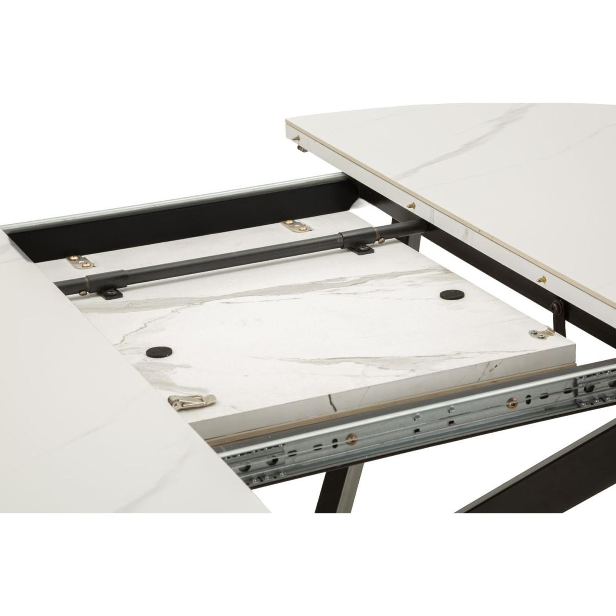 Voir la diapositive 5 : Paris Prix Table salle à manger extensible  martin  100-140cm noir & blanc