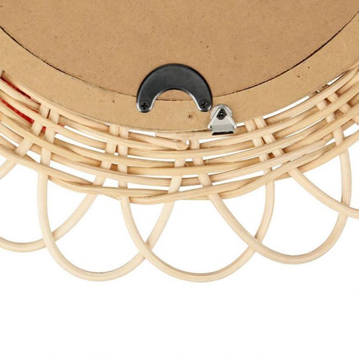 OSTARIA Miroir rond rotin pompons naturel D37