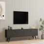 Voir la diapositive 2 : Habitat et Jardin Meuble TV en bois  Parlak  - 160 x 25 x 40 cm - Gris anthracite