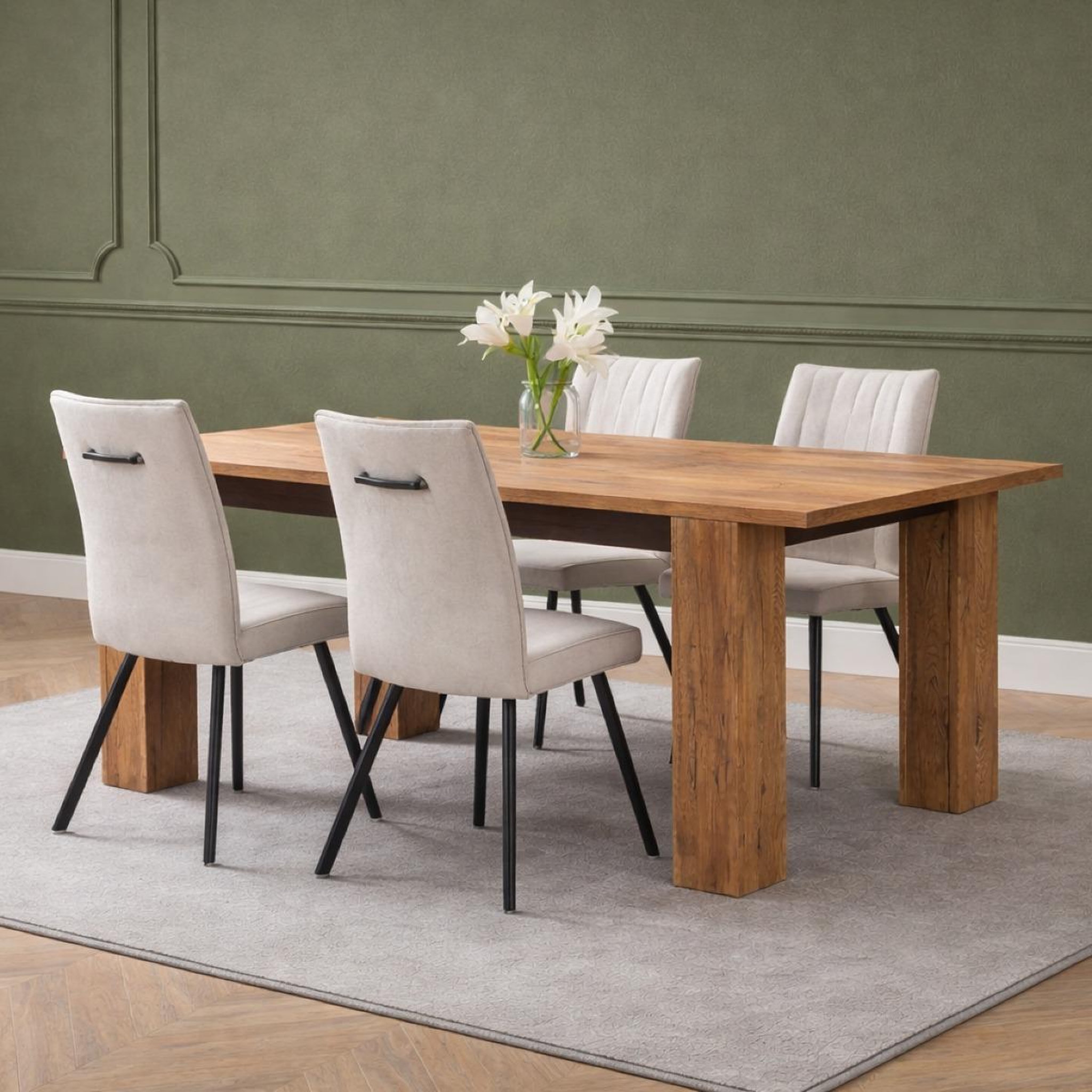 Voir la diapositive 2 : JLC KREATION Table à manger en bois extensible pedro