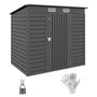 Voir la diapositive 4 : OUTSUNNY Abri de jardin cabanon dim. 191L x 130l x 166H cm porte verrouillable ventilations tôle acier ondulé gris