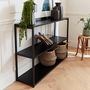 Voir la diapositive 2 : SWEEEK Etagère basse 3 niveaux en métal noir - Industrielle - 120x30x80cm