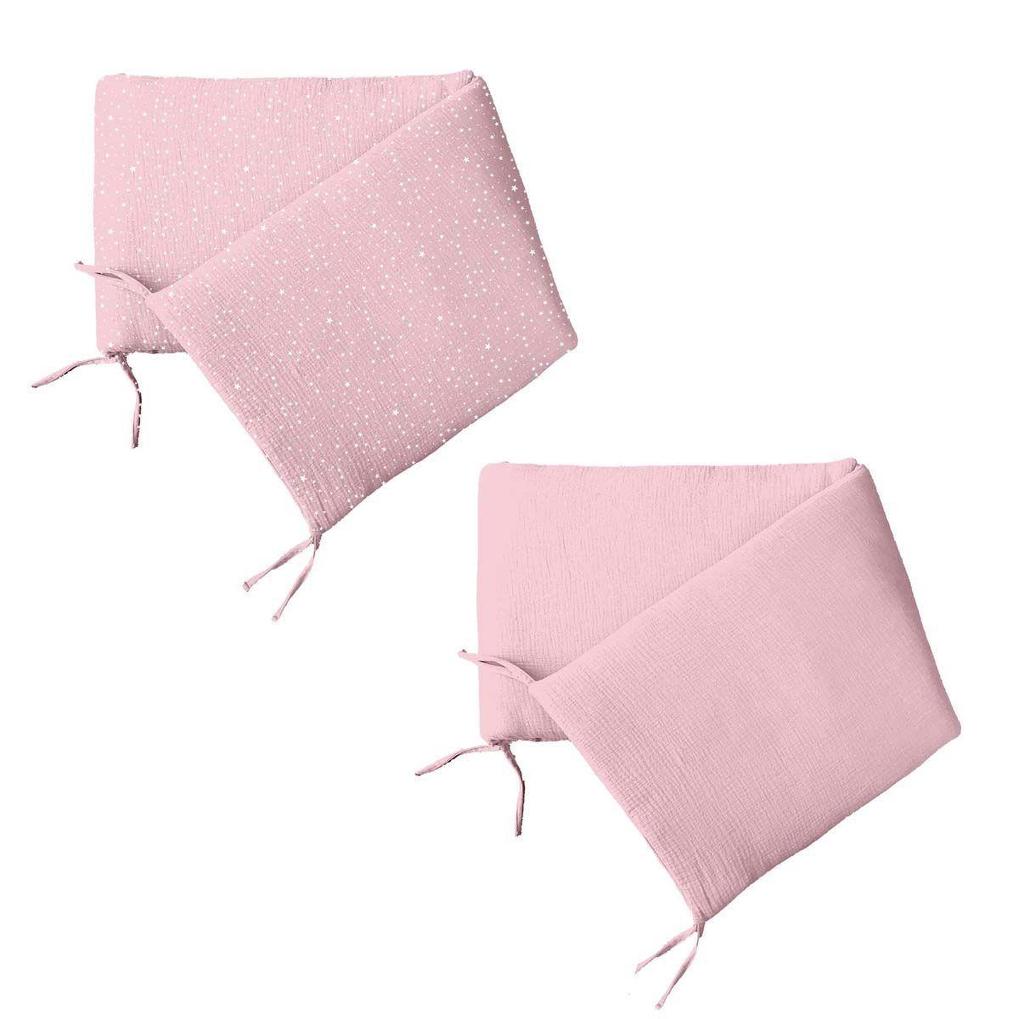 Voir la diapositive 2 : BEBE DOUCEUR Tour de Lit Bébé  Coton  40x180cm Rose