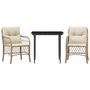 Voir la diapositive 2 : VIDAXL Ensemble de bistro 3 pcs avec coussins beige resine tressee