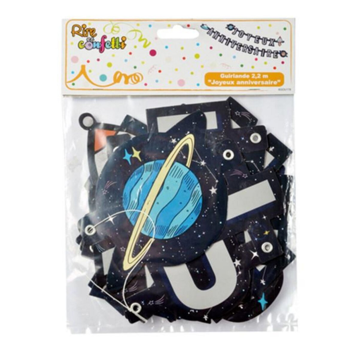 Paris Prix Guirlande Happy Birthday  Espace  2,2m Bleu