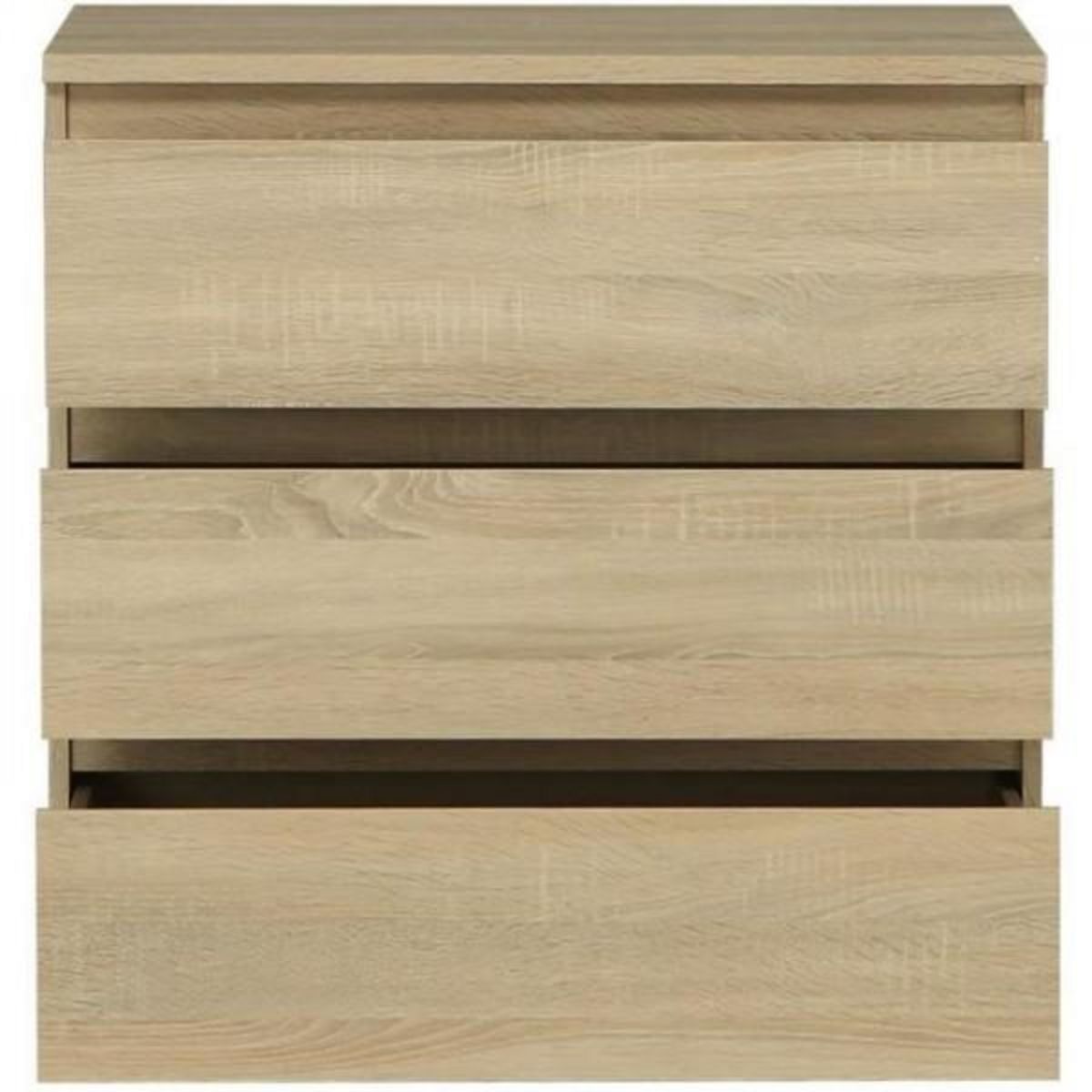 MARKET24 Commode CHELSEA 3 Tiroirs - Couleur chene - L 77,2 x P 42 x H 79,9 cm