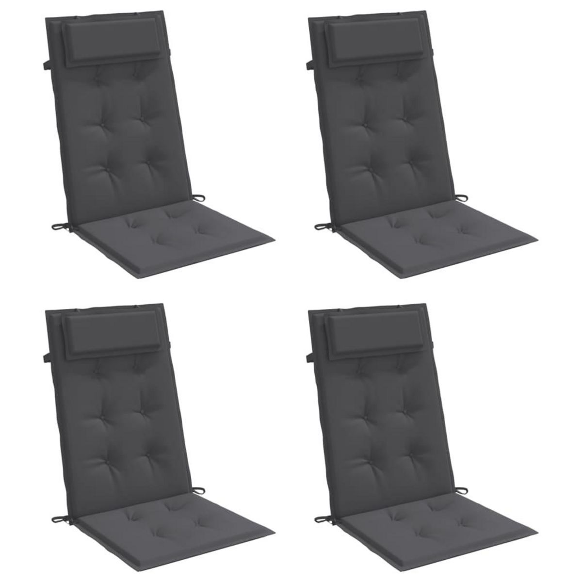 VIDAXL Coussins de chaise a dossier haut lot de 4 anthracite
