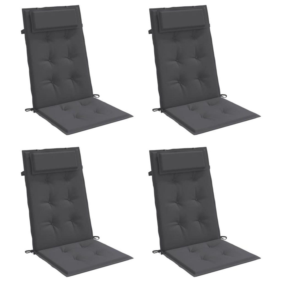 VIDAXL Coussins de chaise a dossier haut lot de 4 anthracite