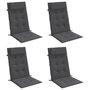 Voir la diapositive 3 : VIDAXL Coussins de chaise a dossier haut lot de 4 anthracite