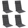Voir la diapositive 3 : VIDAXL Coussins de chaise a dossier haut lot de 4 anthracite