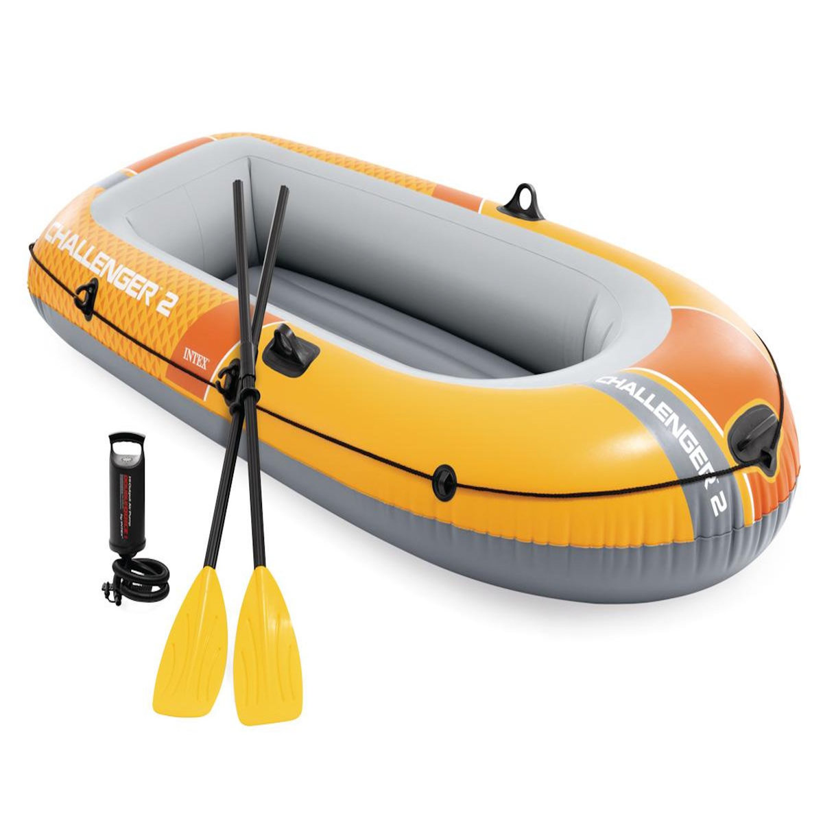 INTEX Kit bateau gonflable 2 places Challenger 2 avec rames et gonfleur - Intex