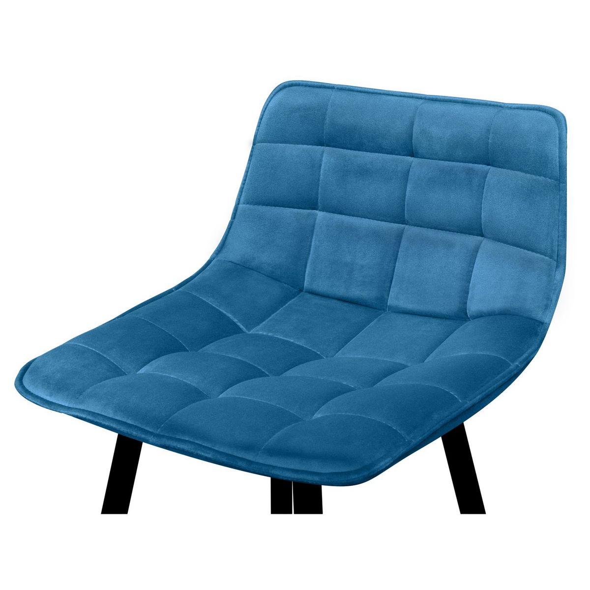 Lot de 4 tabourets chaises de bar assise velour pieds métal SIA