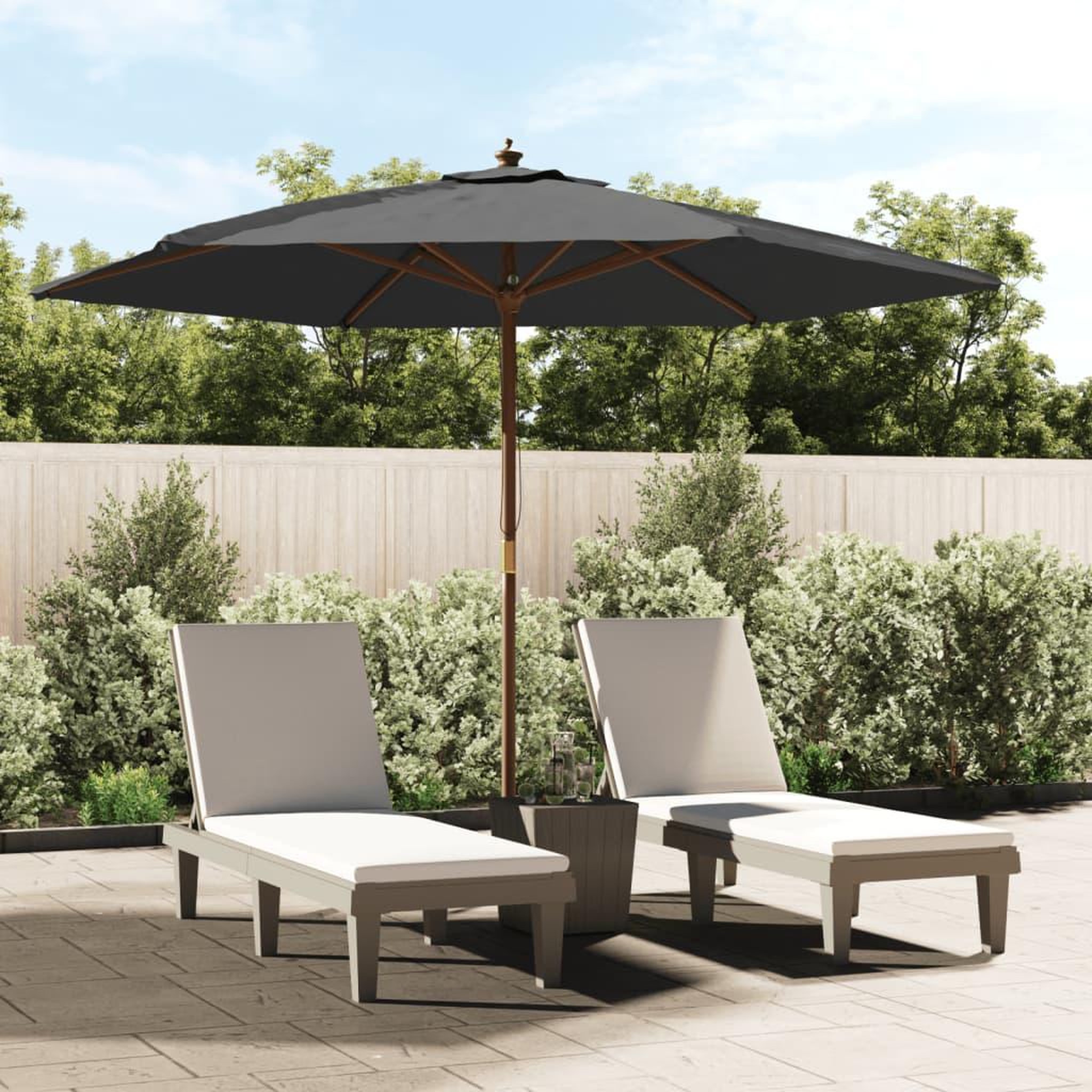 Voir la diapositive 1 : VIDAXL Parasol de jardin avec mat en bois anthracite 299x240 cm