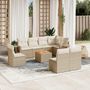 Voir la diapositive 1 : VIDAXL Salon de jardin avec coussins 9 pcs beige resine tressee