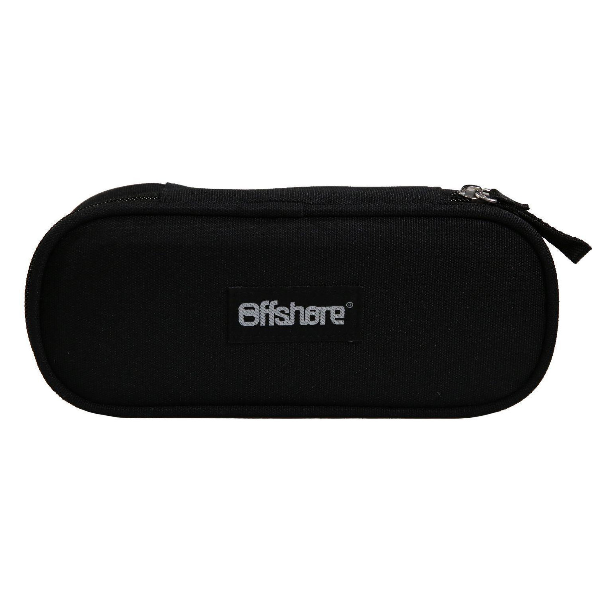 Voir la diapositive 1 : Bagtrotter BAGTROTTER Trousse scolaire ovale Plumier Offshore Noire
