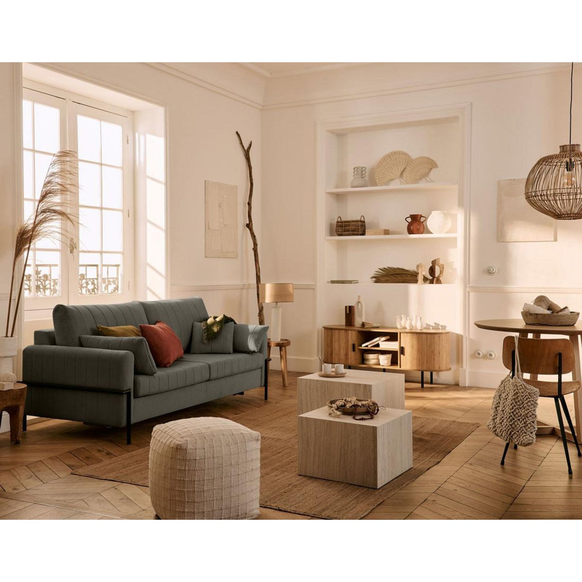 LISA DESIGN Ercolano - canapé 3 places convertible - couchage quotidien - matelas 11 cm - en velours