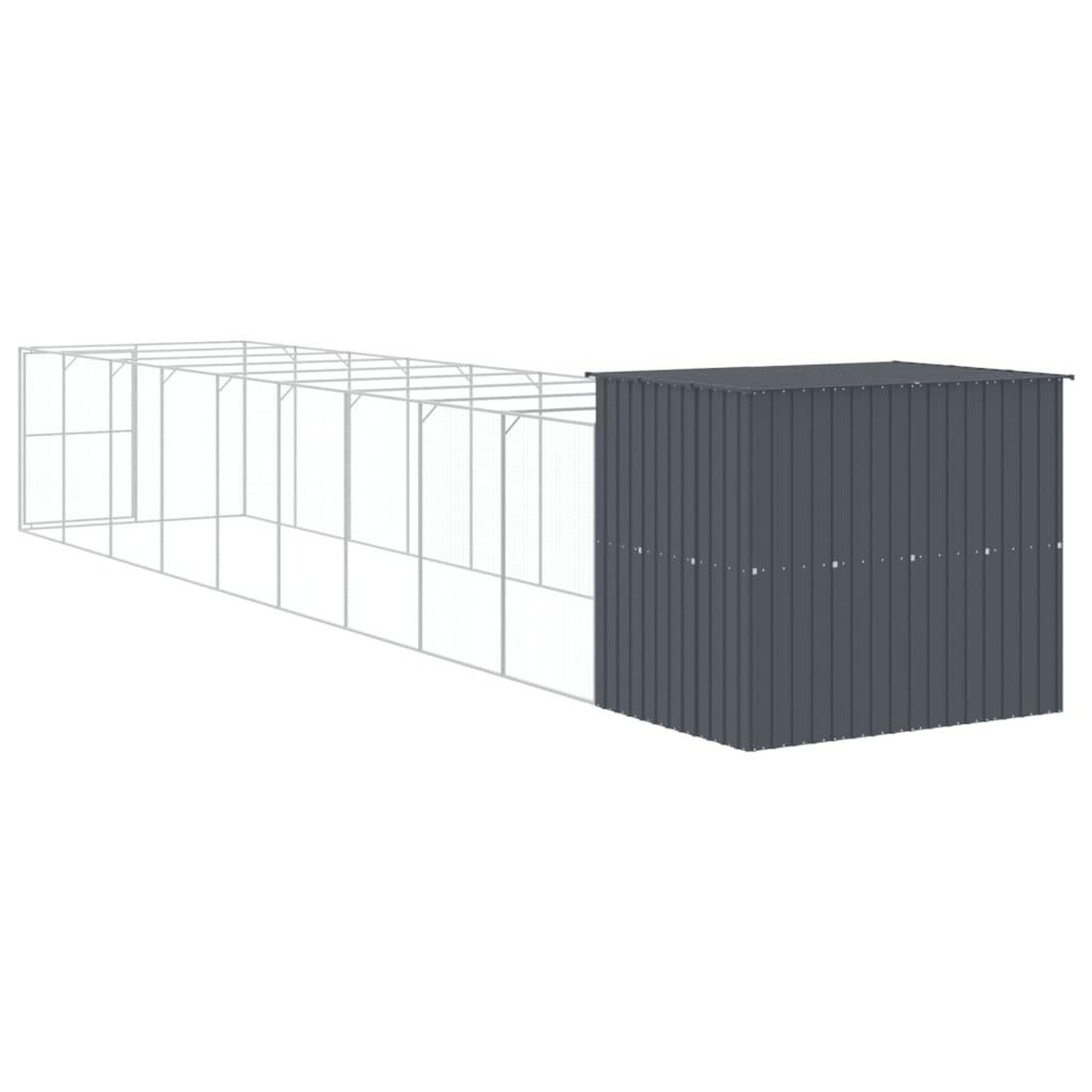Voir la diapositive 5 : VIDAXL Niche pour chien avec cour anthracite 214x1069x181 cm